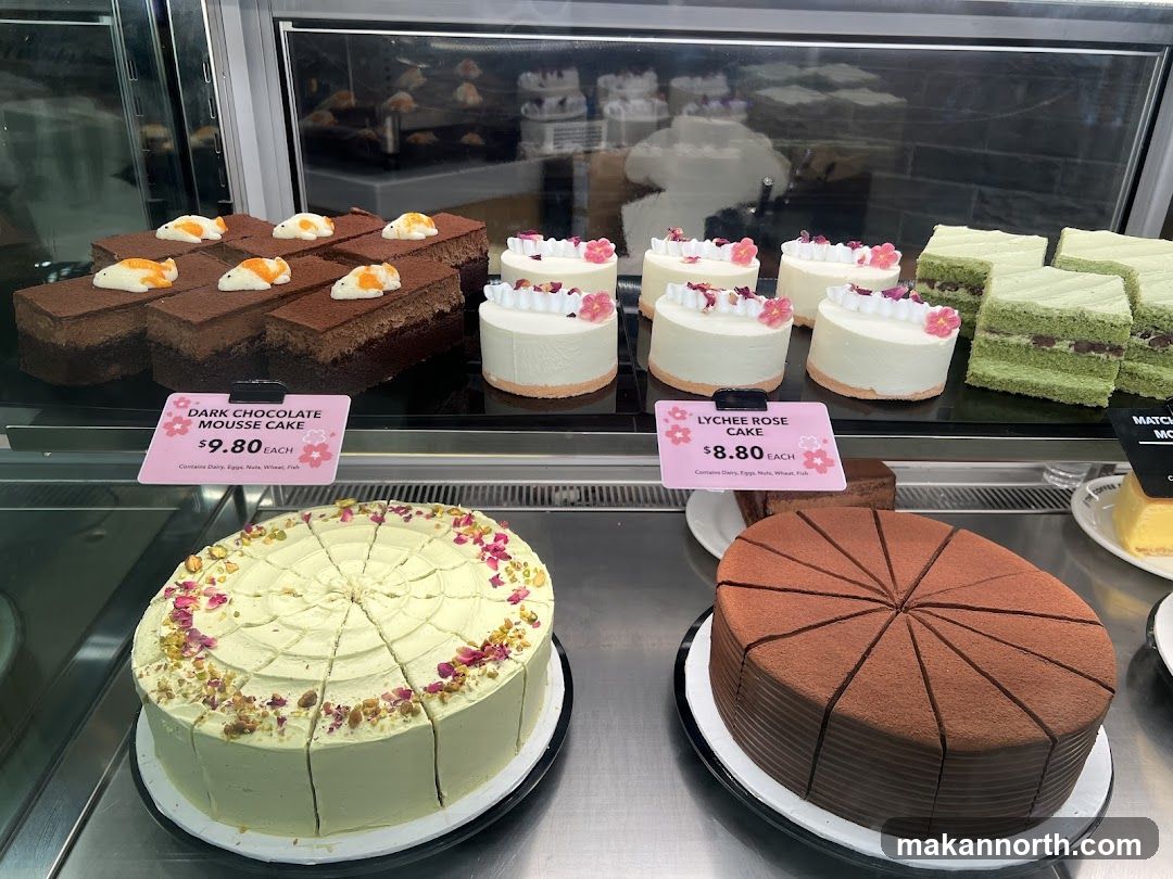 Cakes in a Display Case