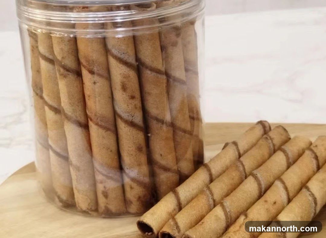 Chocolate Swirl Wafer Rolls