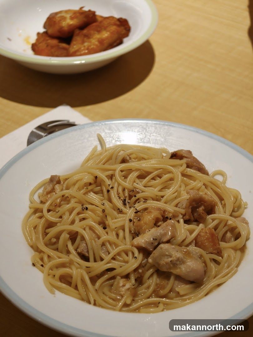 Chicken Spaghetti and Wings