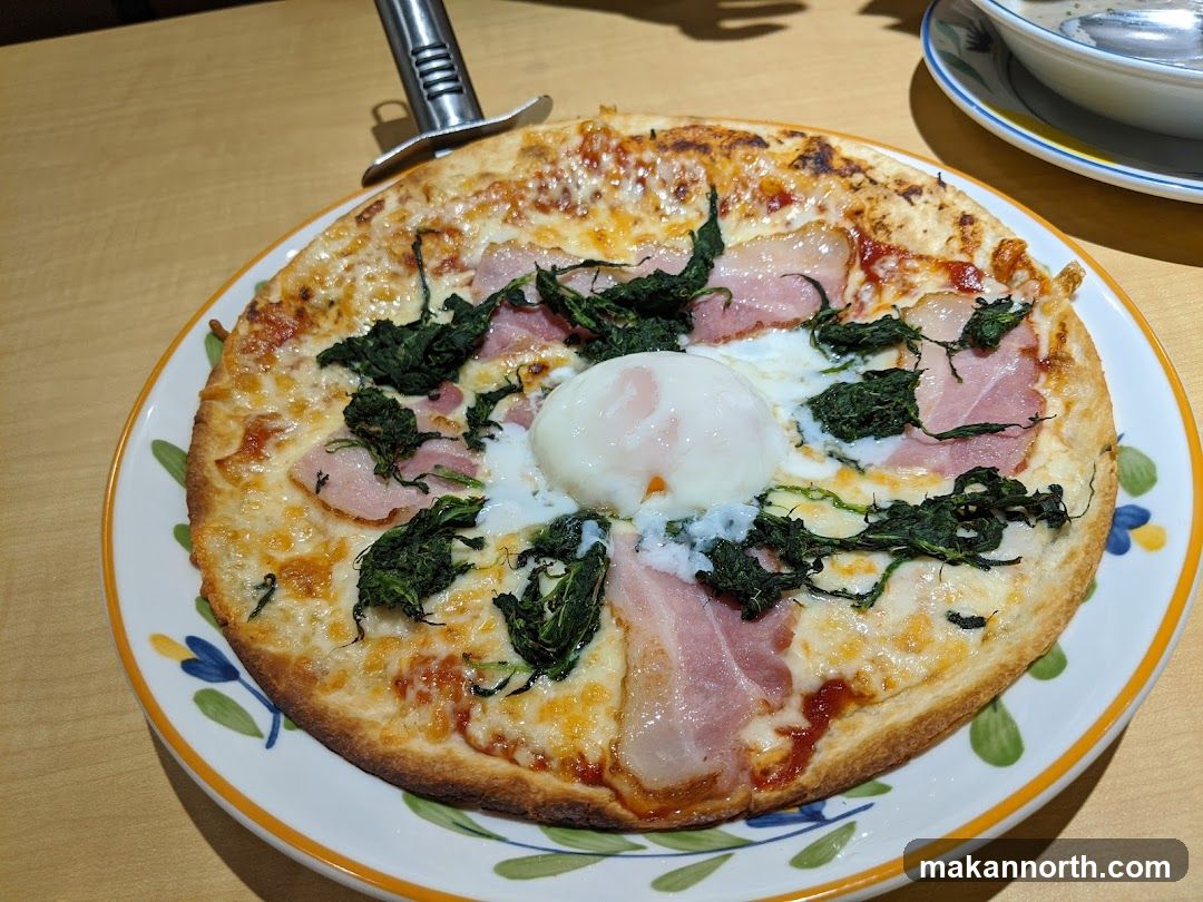 Pizza with Egg and Spinach