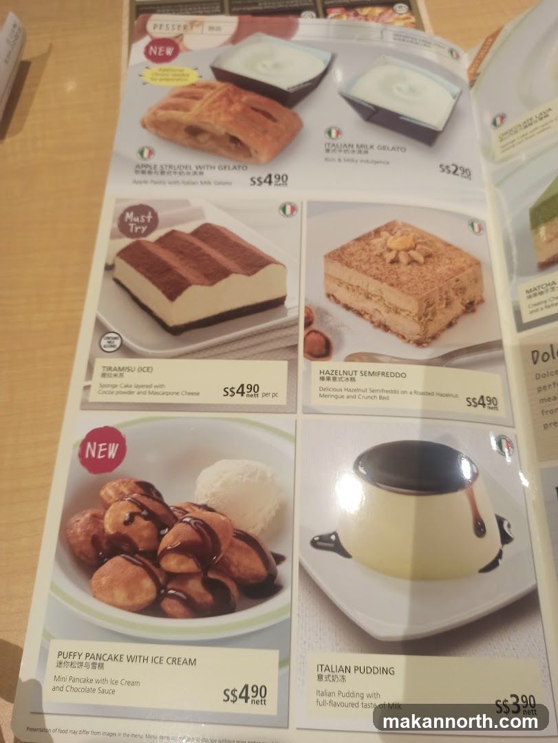 Dessert Menu