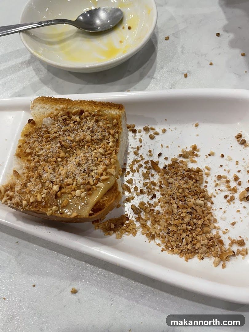 Peanut Butter Toast with Crushed Nuts