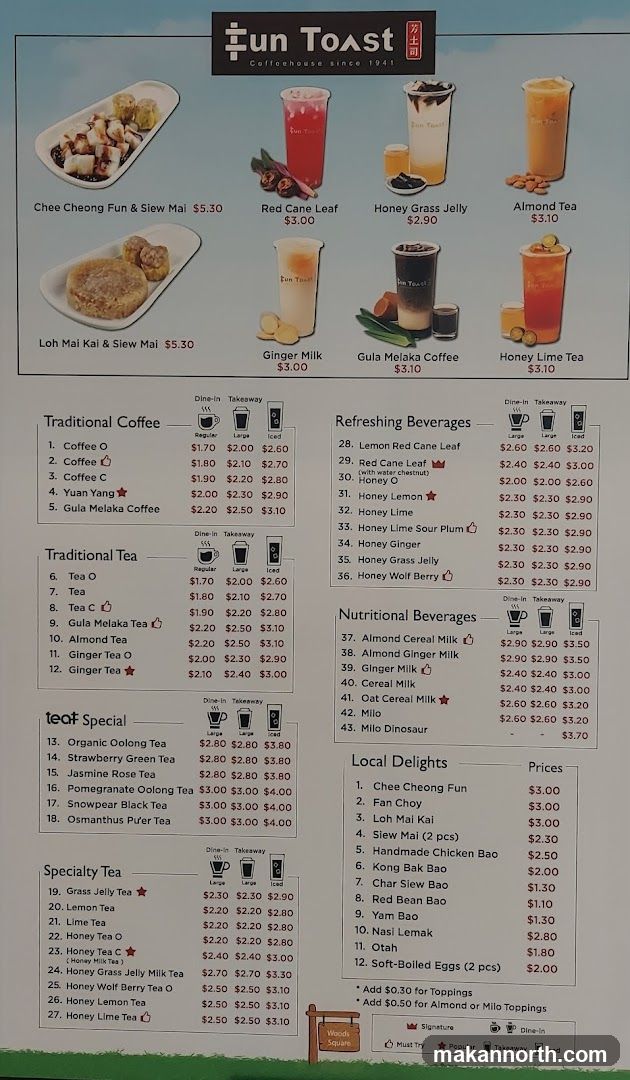 Fun Toast Menu