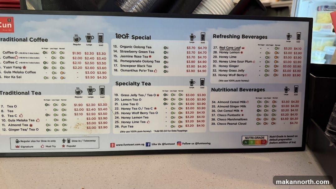 Fun Toast Menu