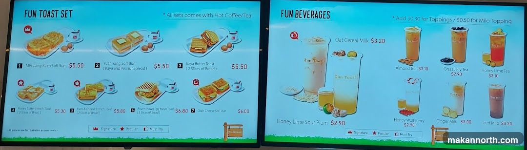 Fun Toast Menu