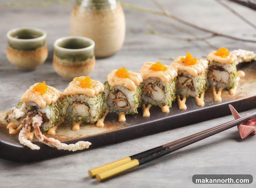 Sushi Rolls with Toppings