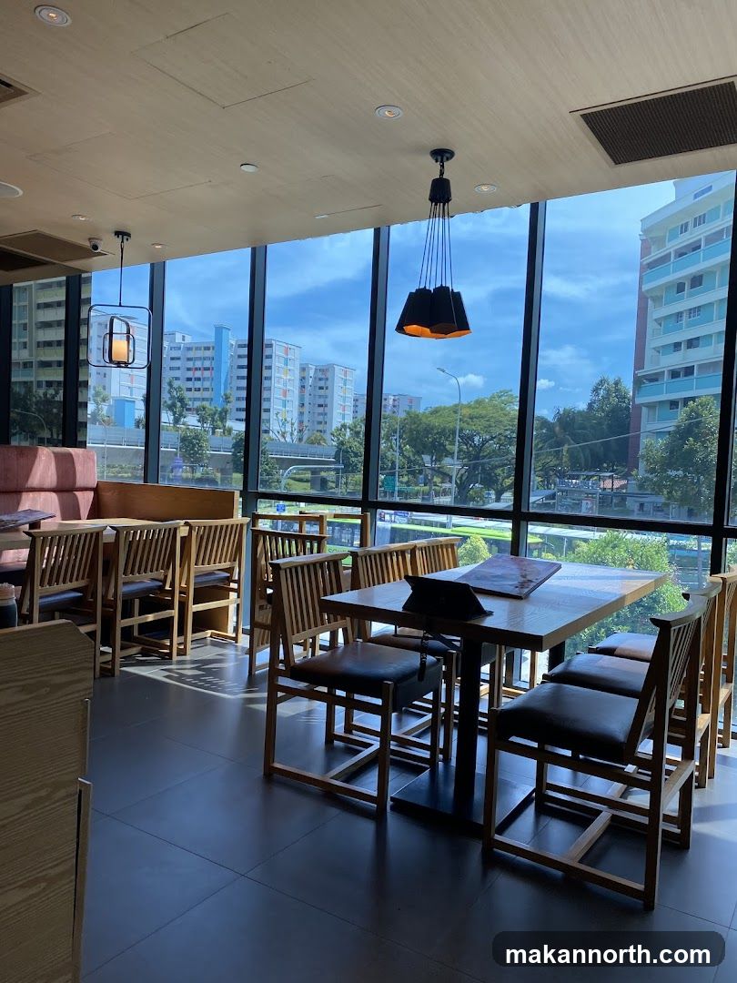 Restaurant Interior with City View