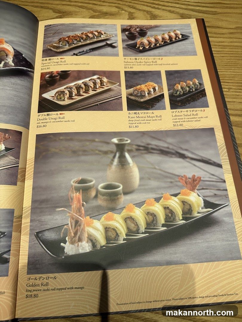 Sushi Menu