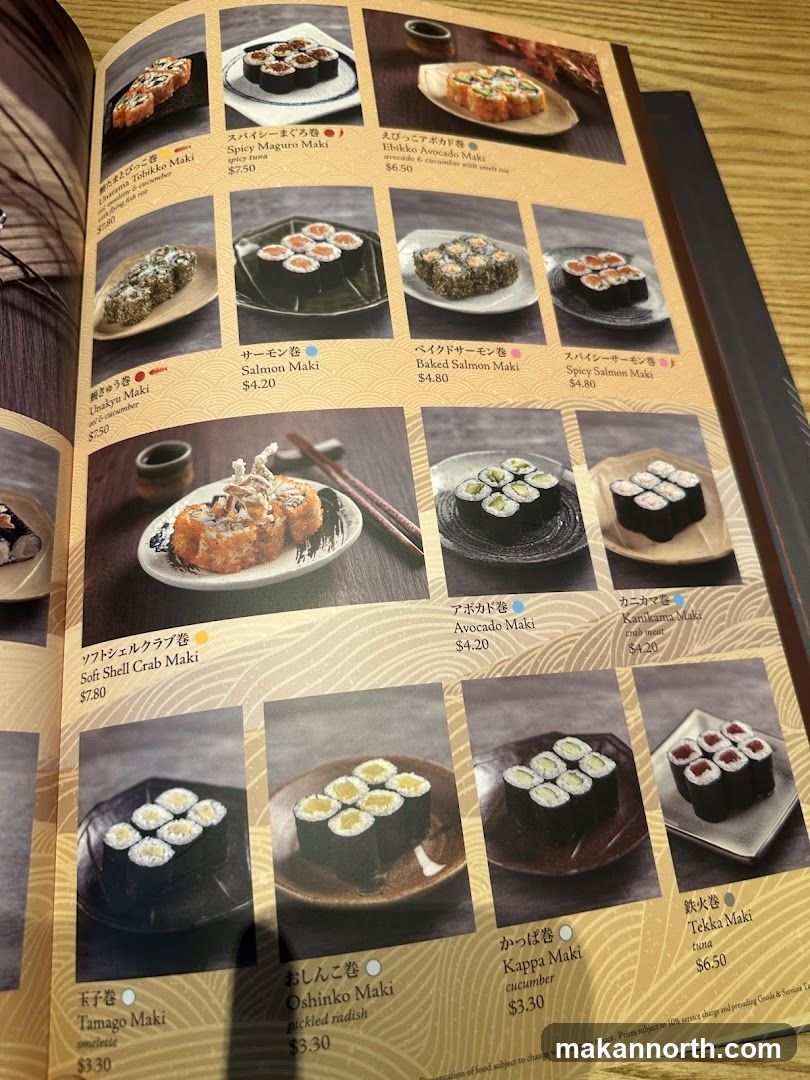 Sushi Menu