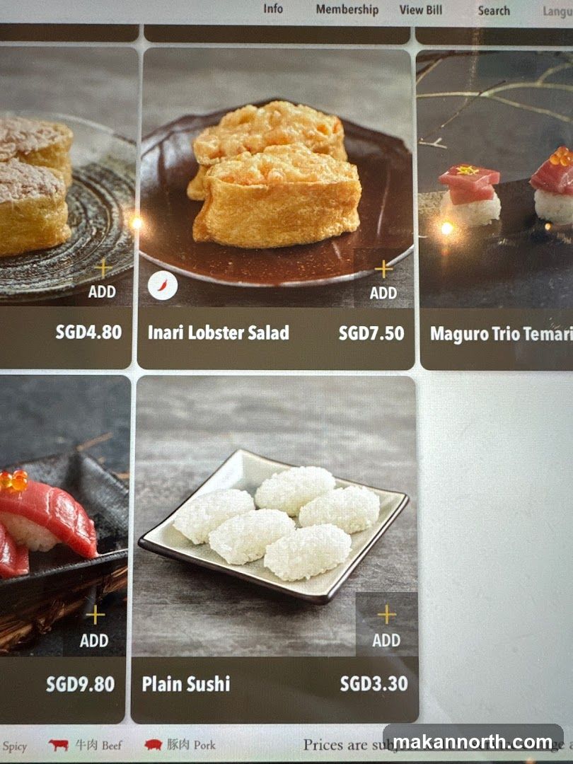 Japanese Food Menu