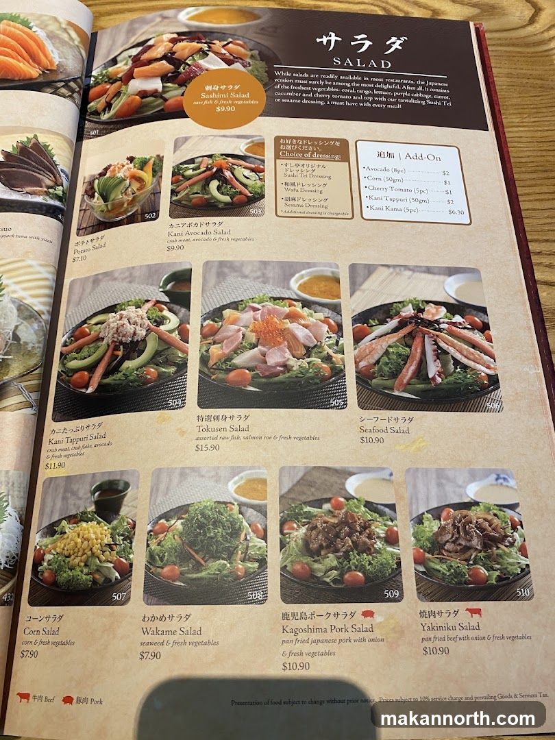 Salad Menu