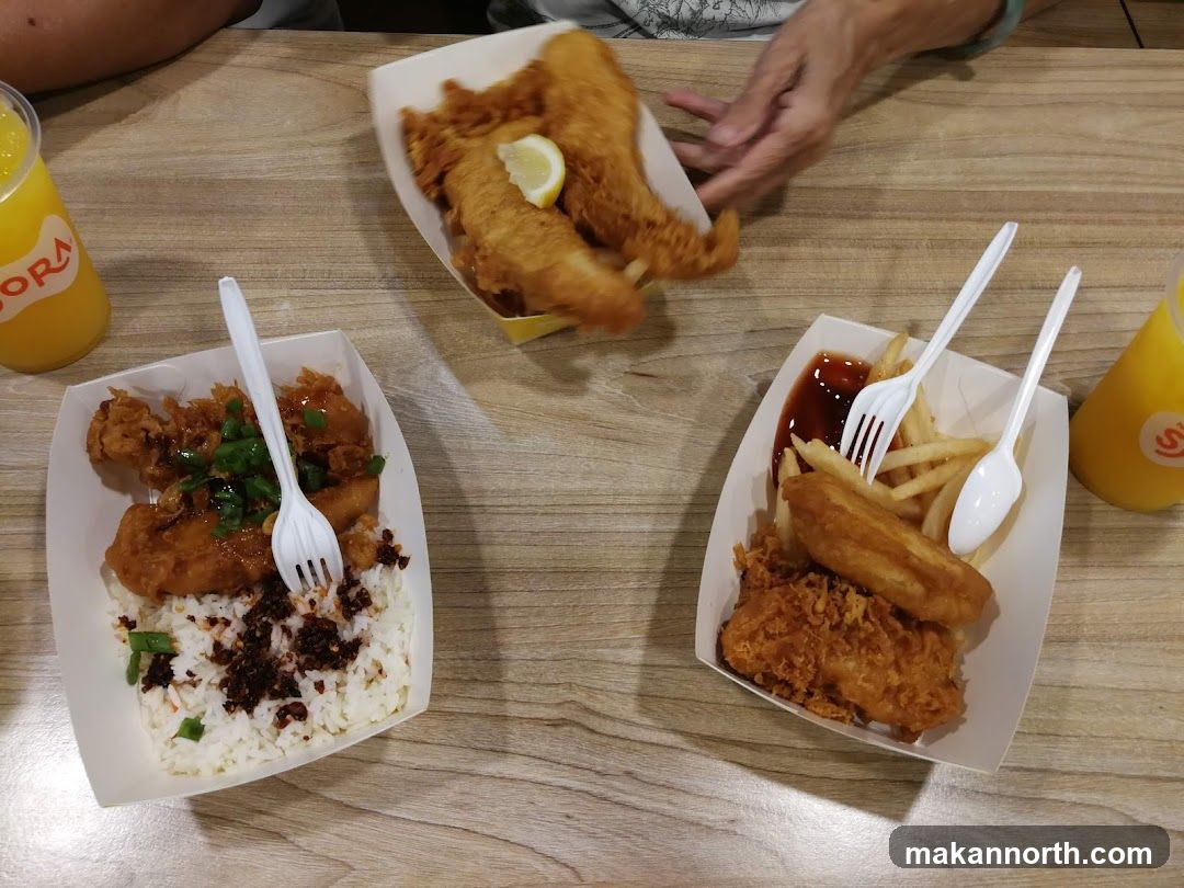 Fried Fish and Chips with Rice