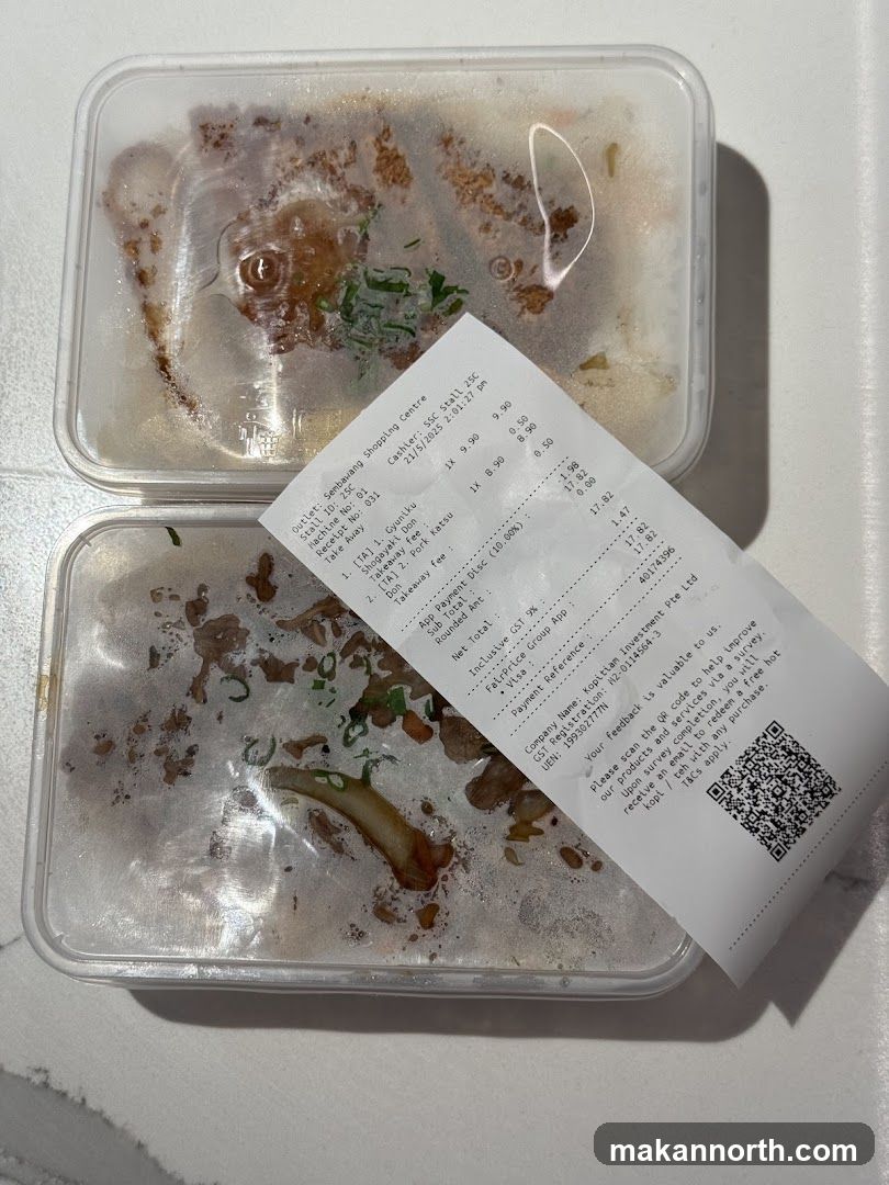 Takeaway Food Receipt