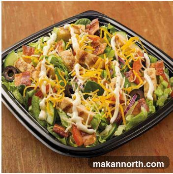 Chicken salad with bacon and cheese