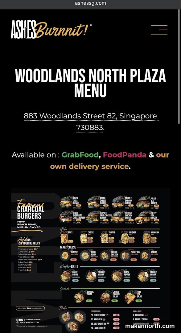 WOODLANDS NORTH PLAZA MENU