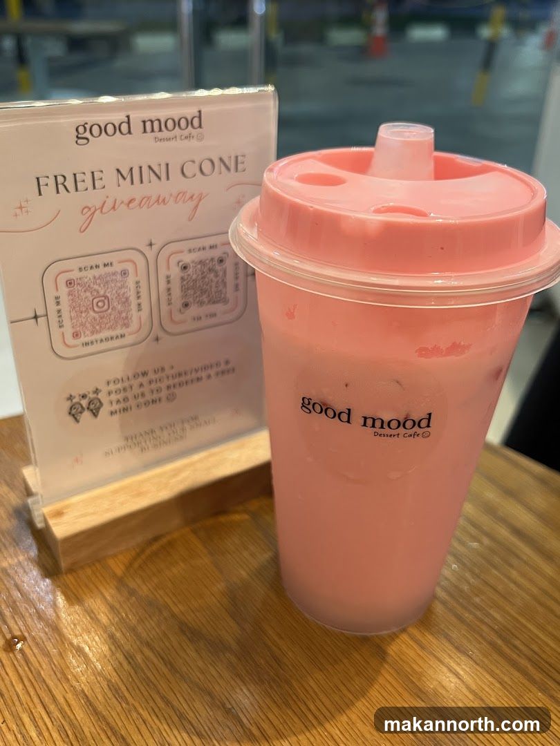 Good Mood Dessert Cafe Drink and Giveaway Sign