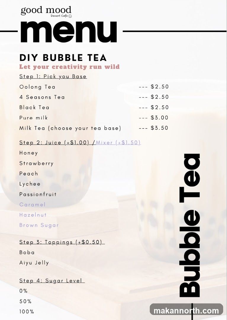 DIY Bubble Tea Menu