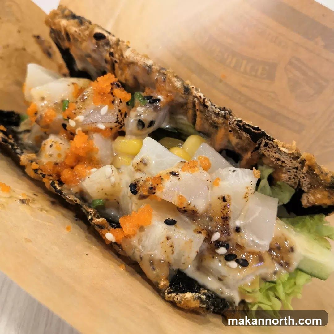 Crispy Seaweed Taco with Seafood Filling
