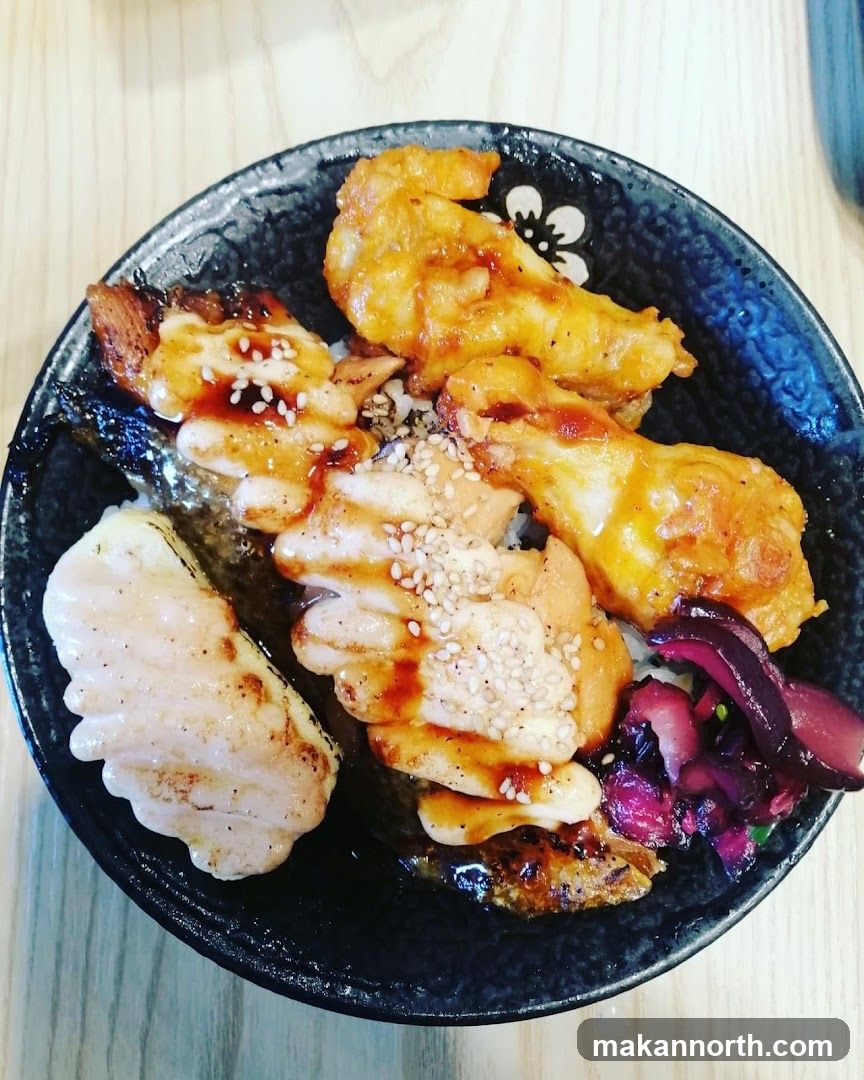 Chicken and Fish Rice Bowl