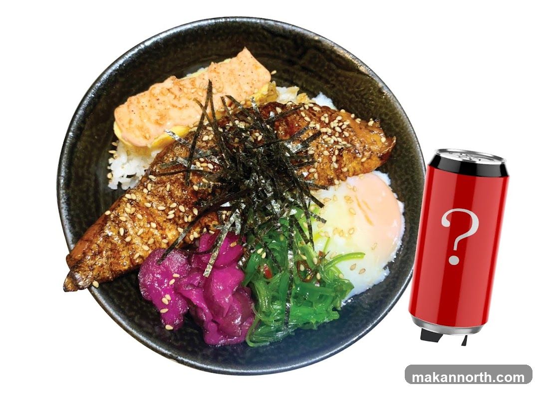Salmon Donburi with a Mystery Drink