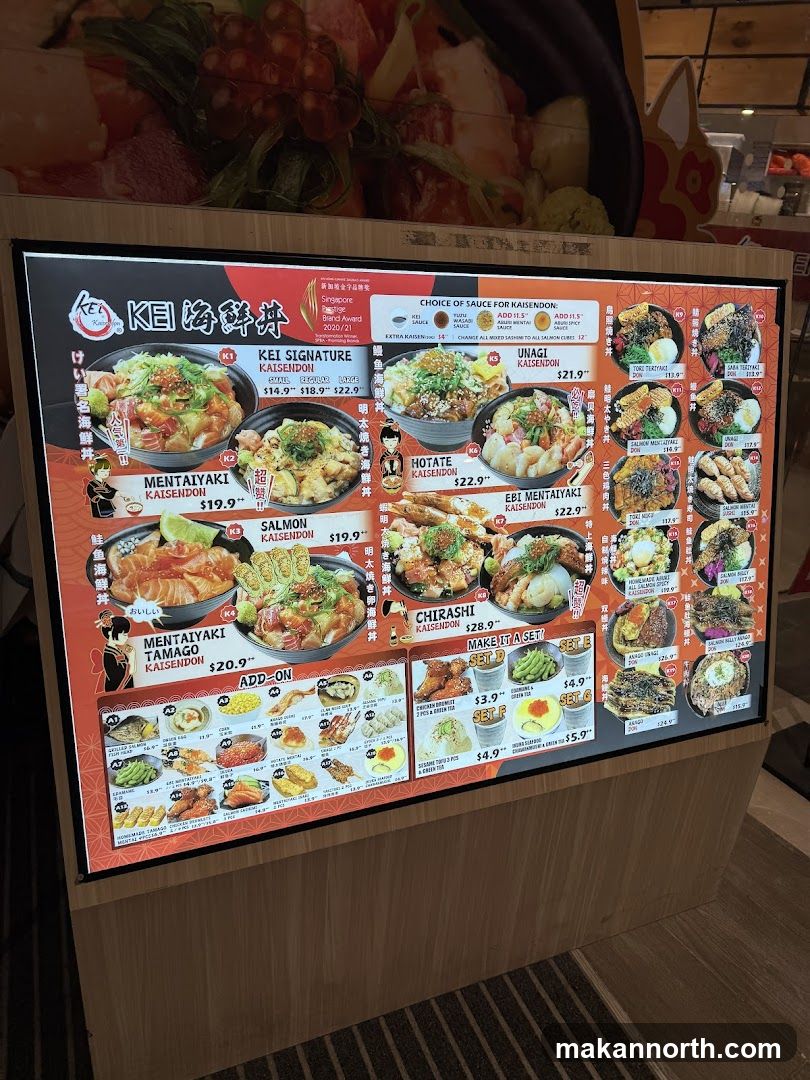 KEI Kaisendon Menu