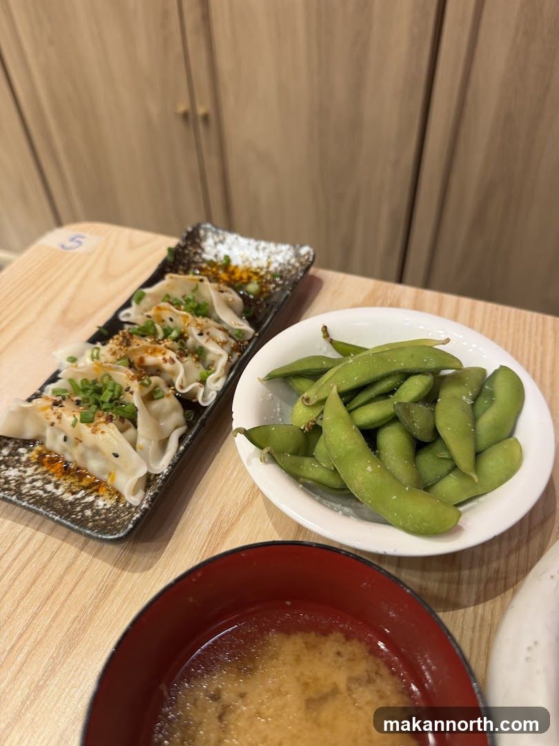 Gyoza and Edamame
