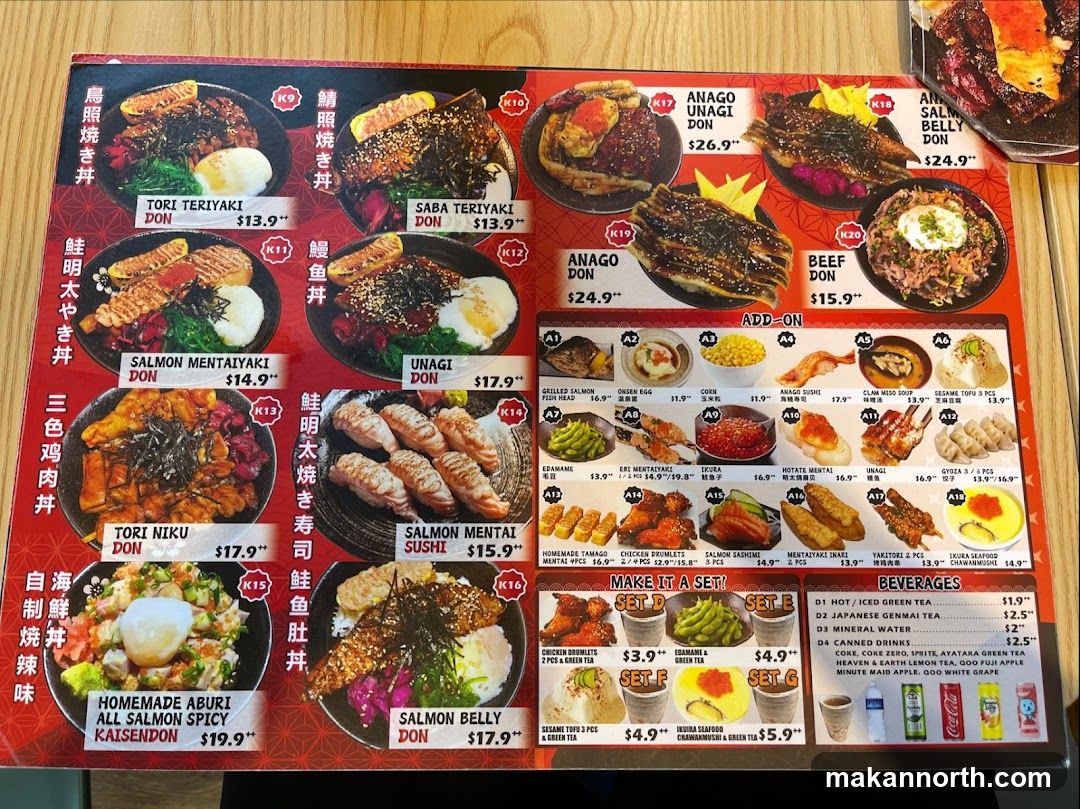 Japanese Food Menu