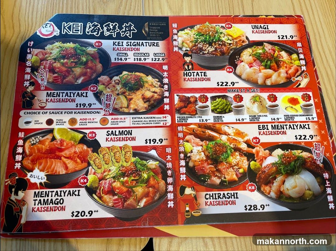 KEI Kaisendon Menu
