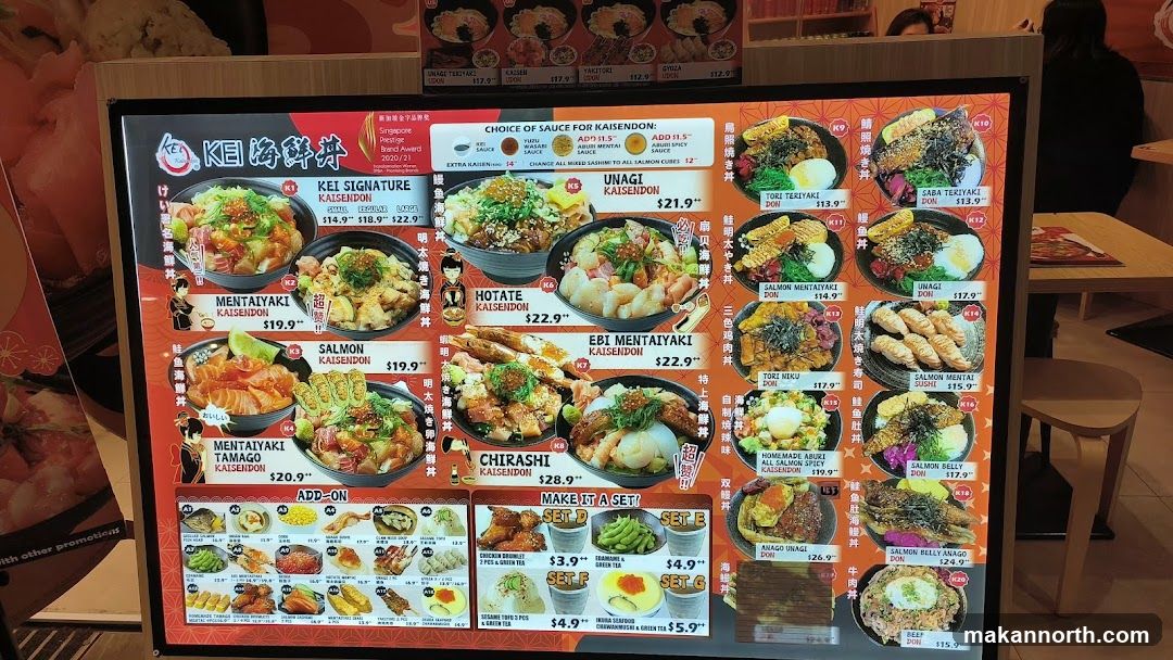 KEI Kaisendon Menu