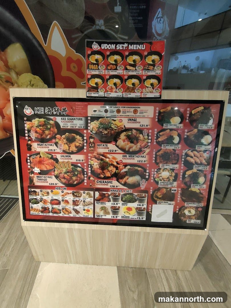 KEI Kaisendon Menu