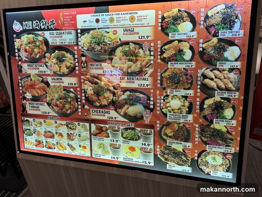 KEI Kaisendon Menu