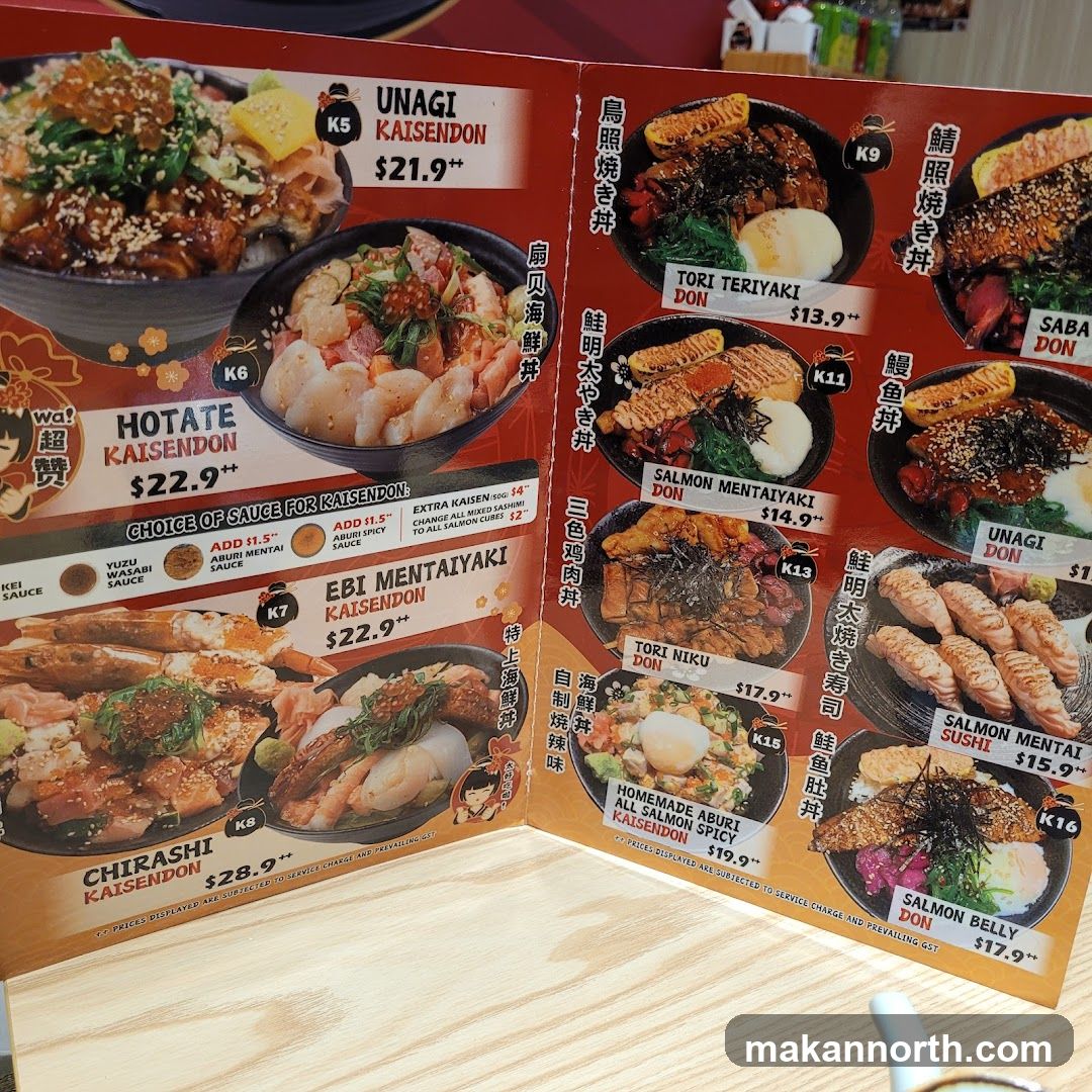 Kaisen Don Menu
