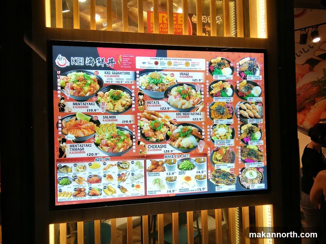 KEI Kaisendon Menu
