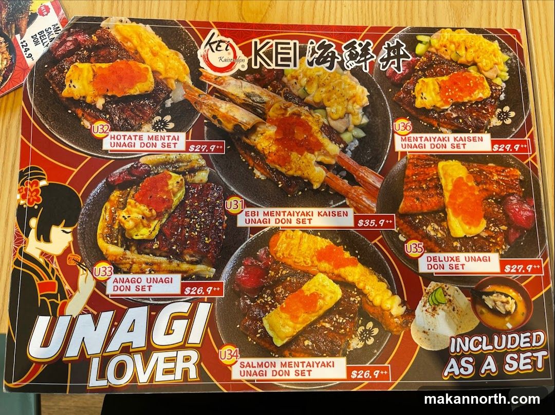 Unagi Lover Menu