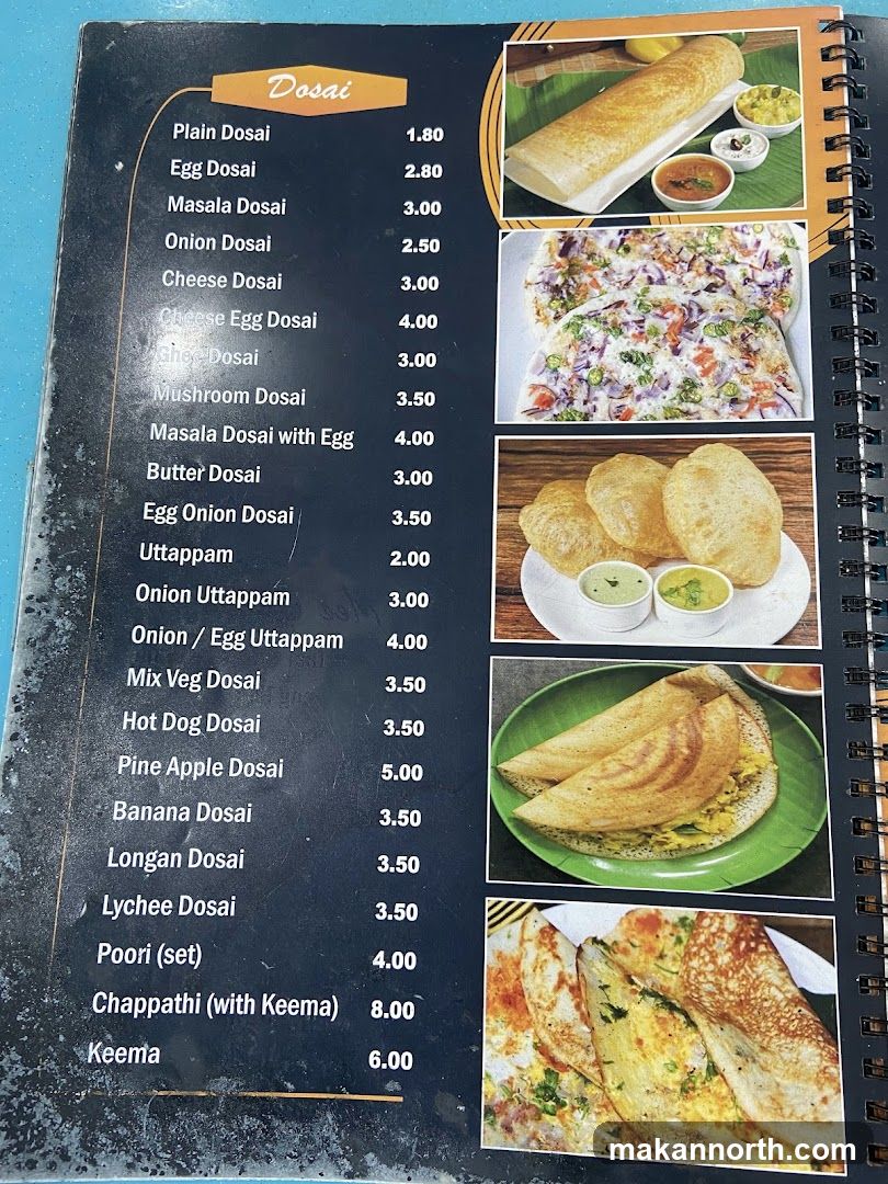 Dosai Menu