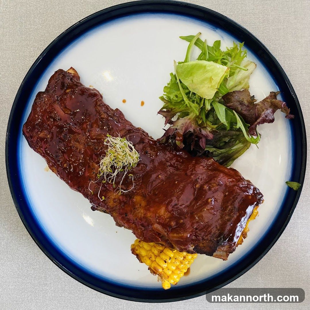 BBQ Ribs with Corn and Salad