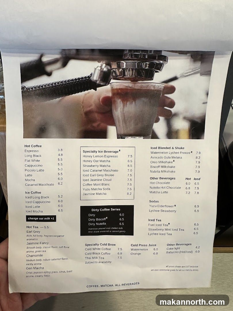 Coffee and Matcha Menu