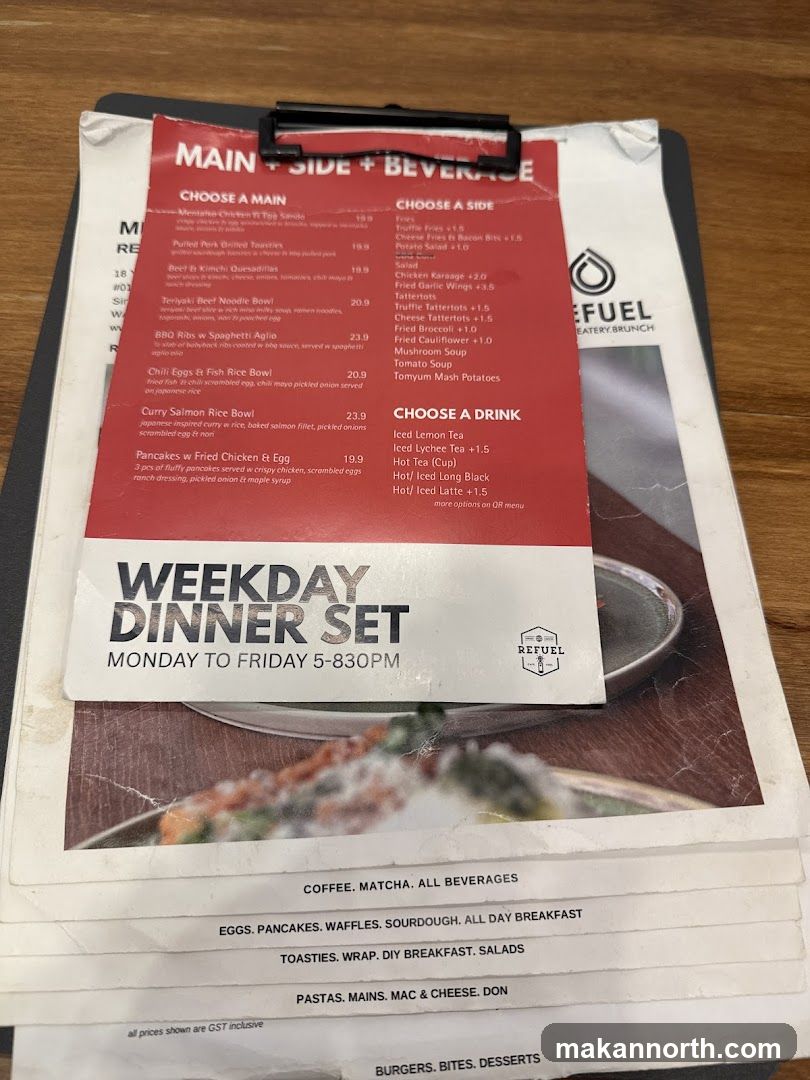 Main, Side + Beverage Menu