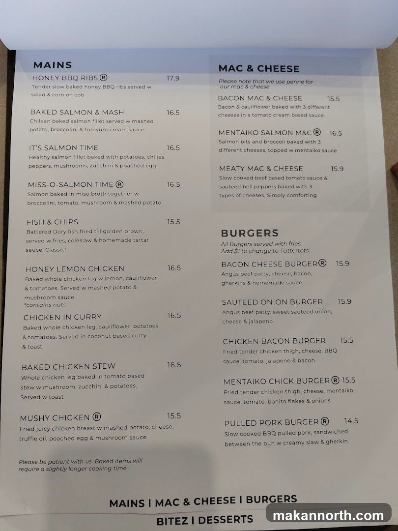 MAINS | MAC & CHEESE | BURGERS