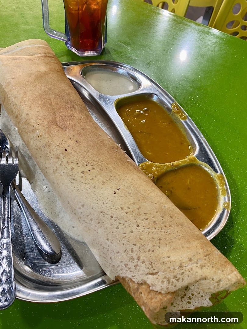 Dosa with Chutney and Sambar