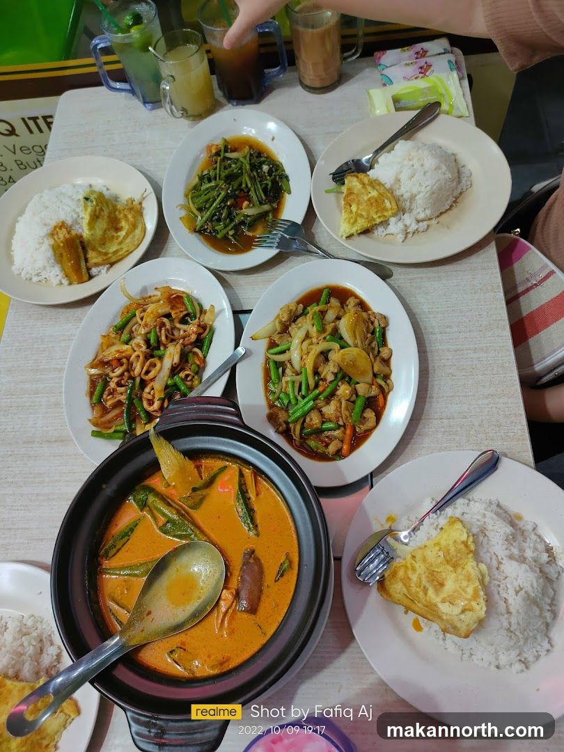 Table with food and drinks