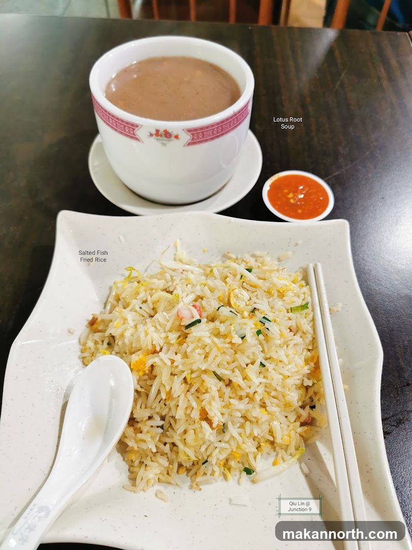 Salted Fish Fried Rice with Lotus Root Soup