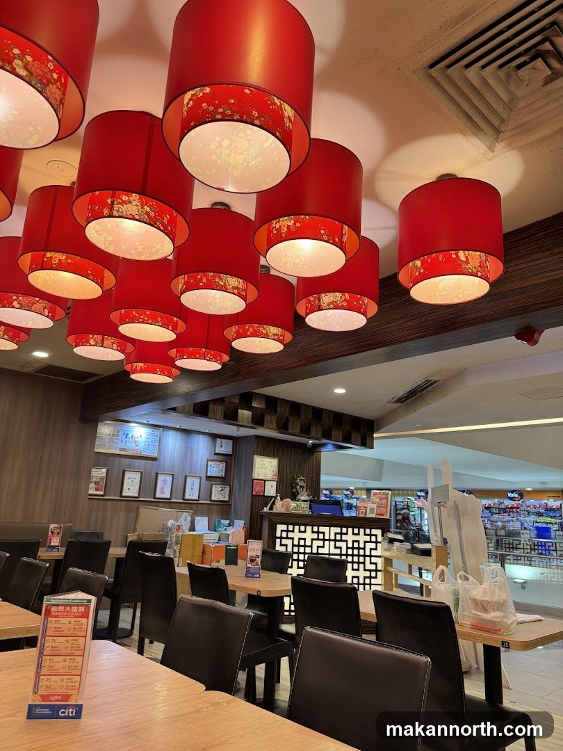 Restaurant Interior with Red Lanterns