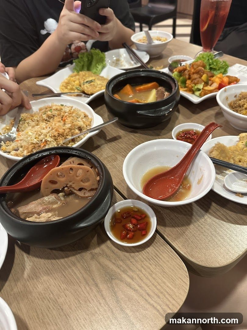 Table with various dishes