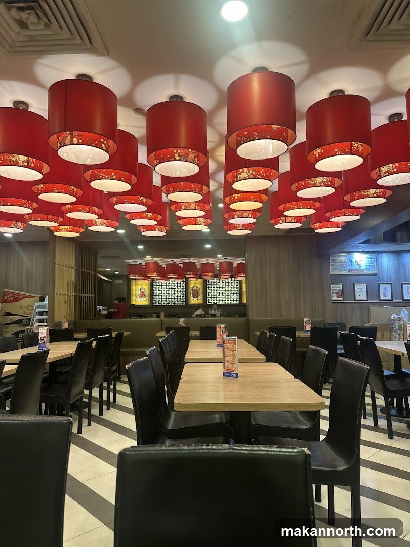 Restaurant Interior with Red Lanterns
