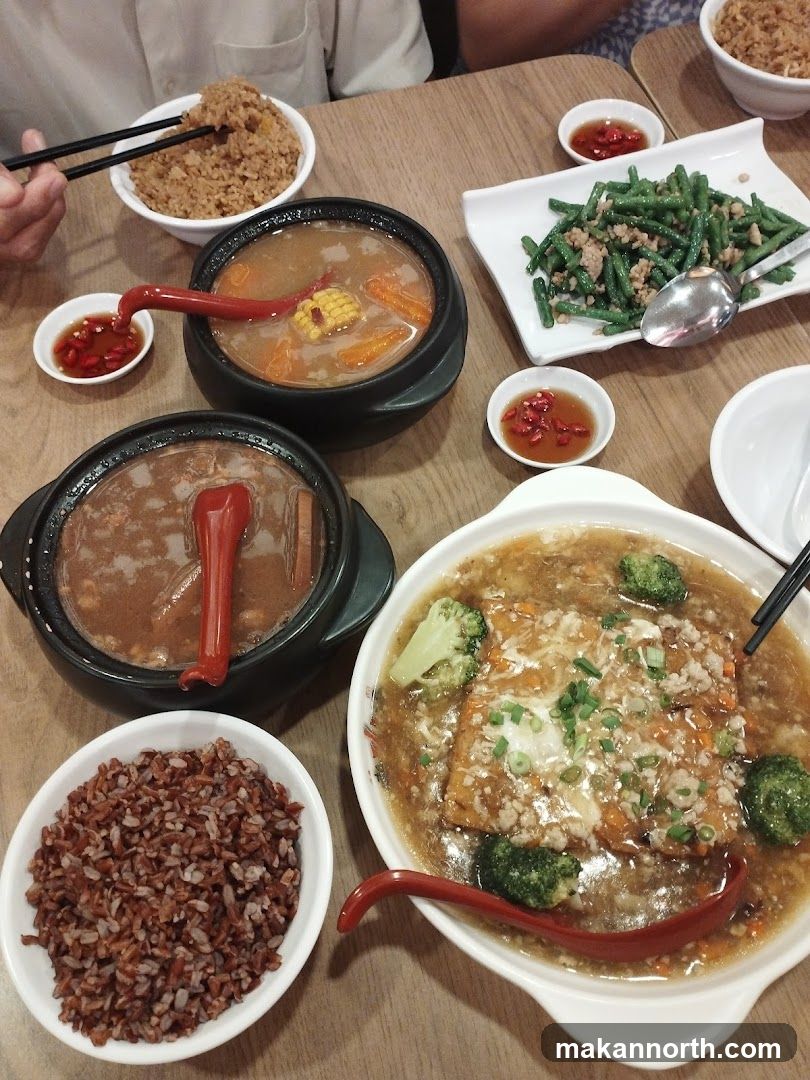 Meal with Rice and Soup