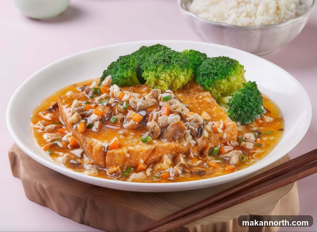 Tofu with Broccoli and Mushroom Sauce