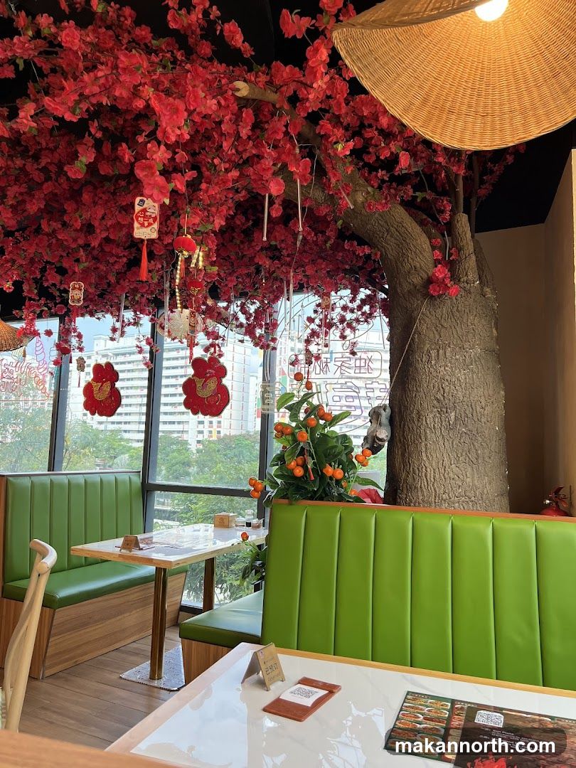 Restaurant Interior with Cherry Blossoms