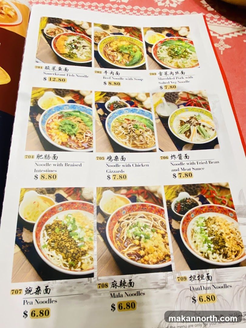 Noodle Menu