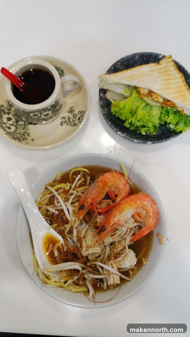 Noodle Soup and Sandwich